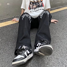 牛仔裤潮牌ins复古街头水洗直筒裤长裤男女潮N0119-P40，男装牛仔裤，星座308B-1