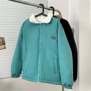 美式高街pu皮棉服男冬季痞帅宽松面包服外套潮牌设计感棉衣图片