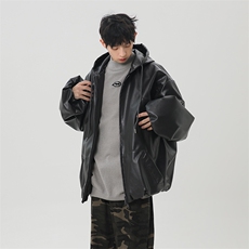 春季新款港风日复古连帽皮衣夹克外套男潮XZ213-JK5000-P88控108，男装夹克，星座213