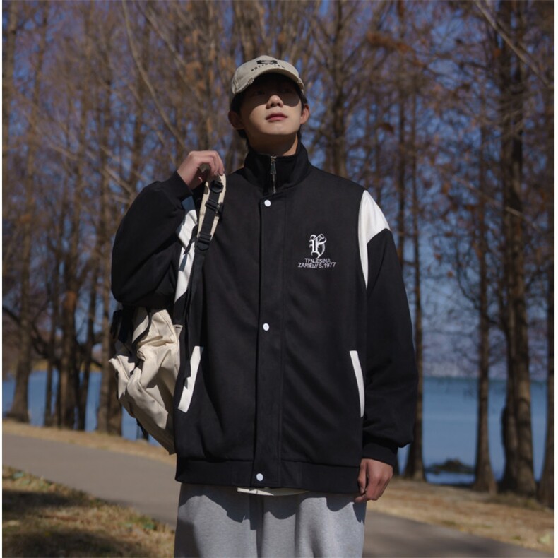 特P76控12824/秋季重磅鹿皮绒美式刺绣翻领夹克外套JK2309,男装夹克,电商B370