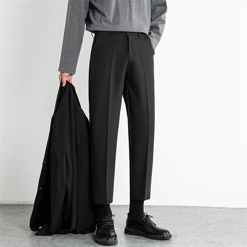 加绒加厚冬款男西裤坠感宽松小直脚保暖长裤大码28-38JR9P45,男装西裤,星座1013-1