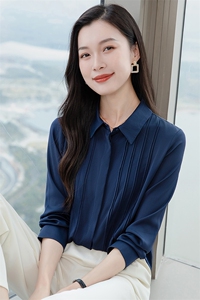 高端纯色真丝衬衫女长袖2026年春装翻领通勤职业OL真丝上衣衬衣图片