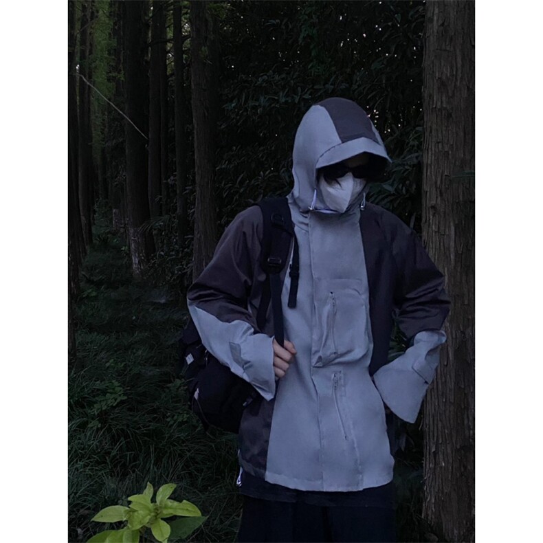 秋冬季拼接撞色连帽工装夹克男潮冲锋衣外套男FQ024-P65,男装夹克,星座1007（原301D）
