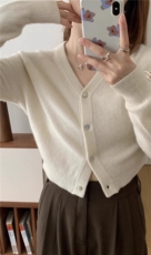 2025年秋季单件通勤长袖常规开衫V领时尚百搭通勤，女装针织衫/毛衣，德聚羊绒