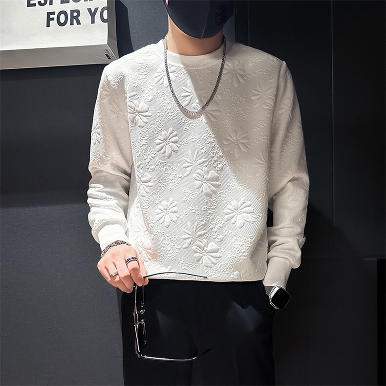 肌理感提花卫衣男潮流高级痞帅社会小伙店主风301C-WY34-P58控78,男装卫衣,星座301C（原B323）