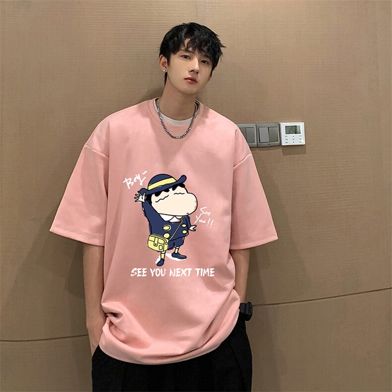 蜡笔小新麂皮绒短袖t恤男大码半袖男JD82240-P25,男装T恤,电商A040