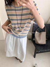 高档夏季新款t恤女短袖圆领宽松休闲正肩穿搭简约洋气小众ins，女装T恤，唐诺