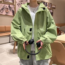 XZ213-JK6601-P65控88港风美式vibe潮流宽松连帽冲锋衣夹克男潮，男装夹克，星座213