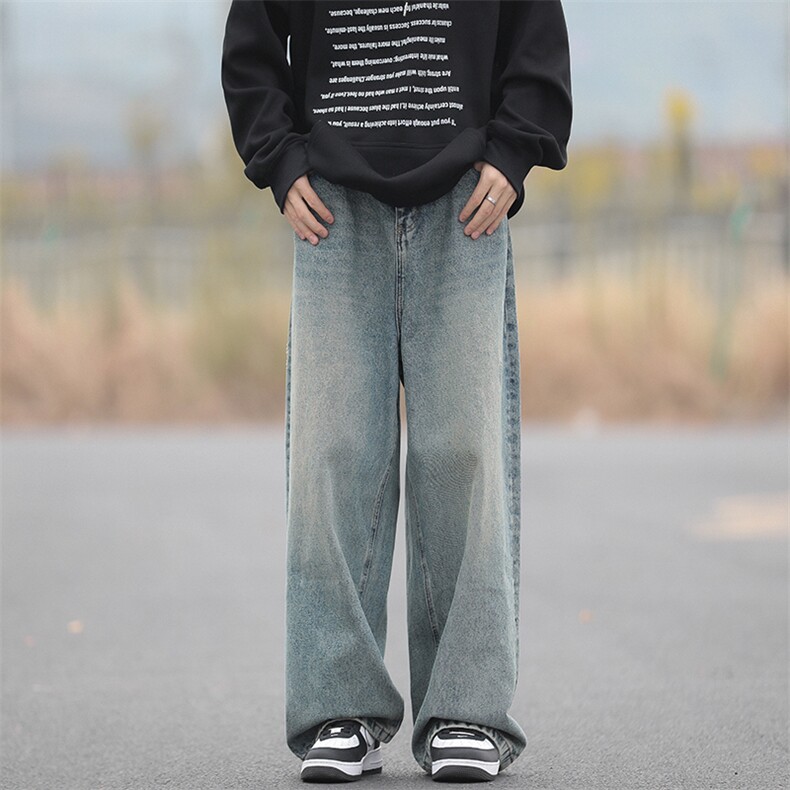 美式高街牛仔裤男韩版潮个性2024春季新款ins阔腿长裤RK1318-P43,男装牛仔裤,星座412-2