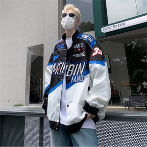 A665-P72 春秋美式宽松机车夹克棒球服外套男高街ins潮牌赛车服图片