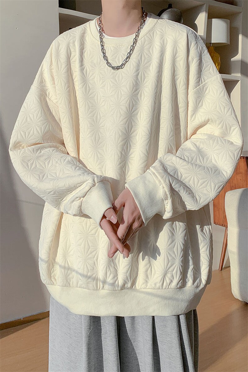 卫衣男春季新款港风宽松提花圆领套头长袖上衣WY5007-特P35,男装卫衣,星座214-3