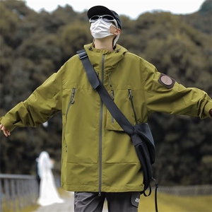 美式机能冲锋衣外套男春秋季山系户外潮牌痞帅登山服JK908-P68图片