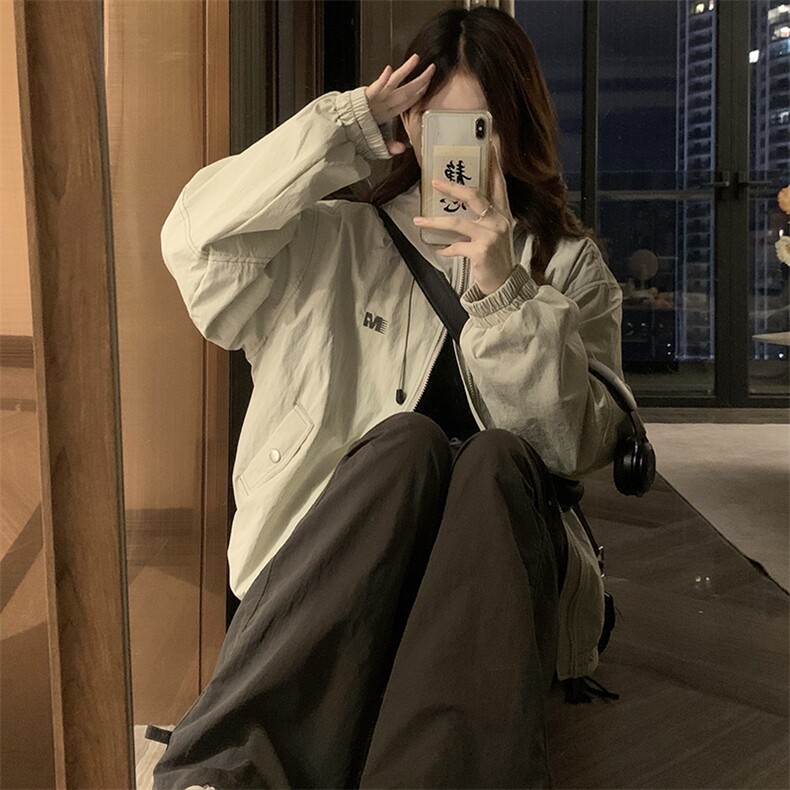2024新款港风美式ins潮流宽松百搭连帽风衣夹克外套女JK1260-P85,男装夹克,星座313A(原308A-2)