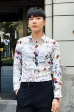 2021秋冬潮流个性花衬衫男长袖韩版休闲印花衬衣A470-CS110-P55，男装衬衫，电商A207