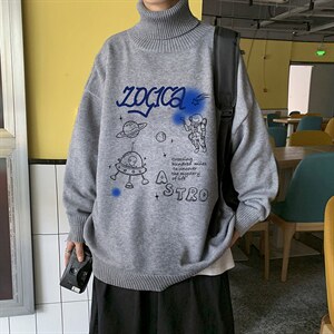 2024秋冬新款毛衣男韩版潮流高领帅气休闲上衣A161-2-M2060-P50图片