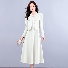 职业套装女高级感2024春秋新款时尚气质女神范短外套半身裙两件套，女装套装/套裙，时尚俏佳人