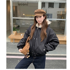 潮座山雕毛绒连帽棉服男女2025冬季美式cleanfit设计感加厚棉衣，女装棉衣/棉服，星座1210-1