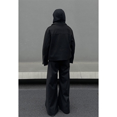 暗黑系毛呢短款夹克斜拉链解构设计感翻领外套DY193-P90，男装夹克，星座1213