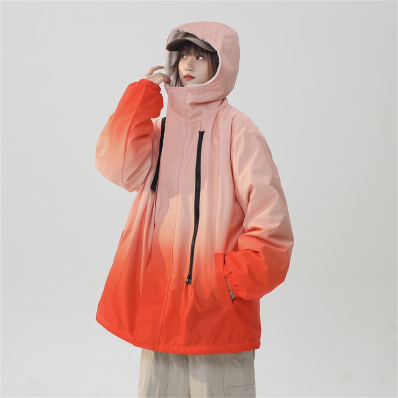 渐变三防户外冲锋衣内里600克仿兔毛潮牌棉衣XZ301AY08P128,男装棉衣,星座301A