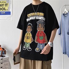 22年纯高品质新款重磅港风潮牌短袖宽松落肩T恤MT3521-P53，男装T恤，星座717