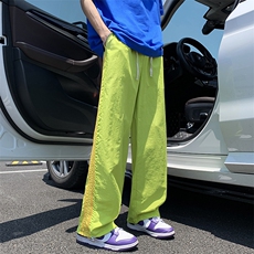 多巴胺夏季薄款休闲裤男女韩版潮三条杠2024新款ins长裤K5482-P35，男装休闲裤，星座412-3