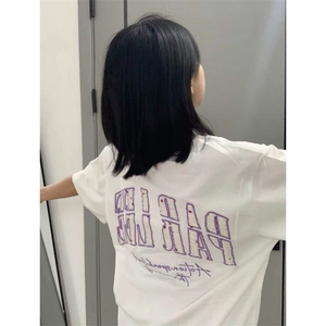 H0939-P35小香风刺绣 宽松休闲潮牌短袖t恤图片