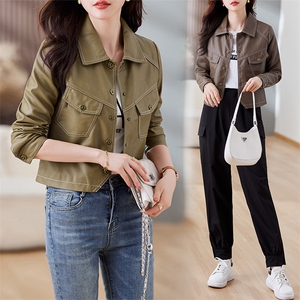 皮衣外套女2023年秋冬新款水洗皮机车服显瘦pu皮夹克韩版短外套潮图片