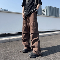 2024夏季日系古着大口袋工装裤男百搭宽松阔腿长裤现货K7856-P60，男装工装外套，星座512-3