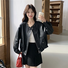 大货已出春季新款PU皮衣外套2199-P175-K245，女装皮衣，网红馆