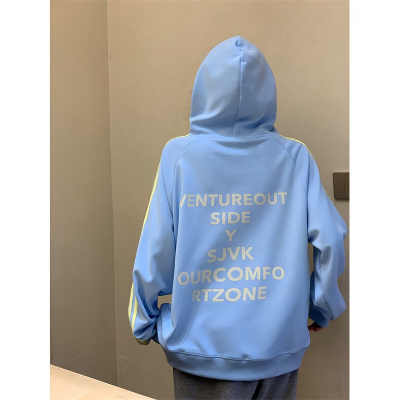 EE059-P65卫衣男女情侣装春秋薄款2024宽松印花外套连帽韩版上衣,女装短外套,星座911-3