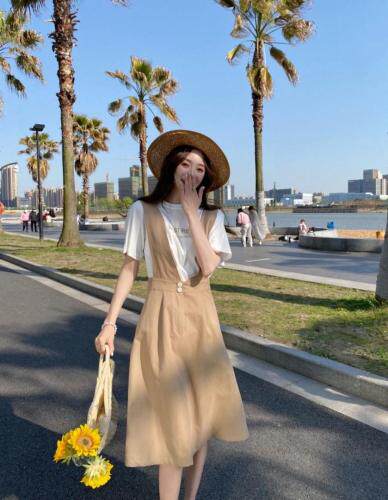 夏季背带两件套，女装，E莎