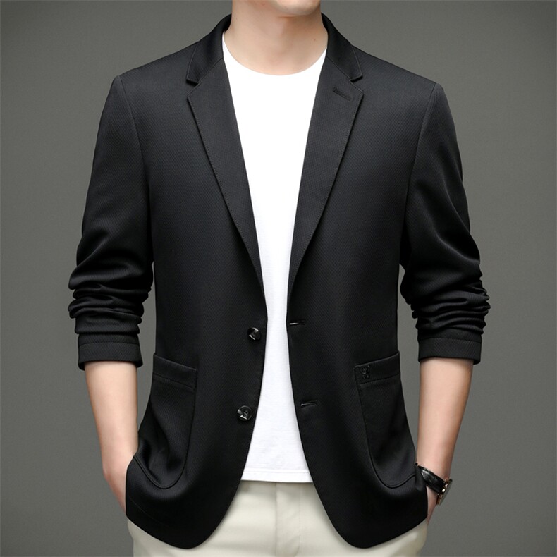 休闲西服外套男薄款纯色男春秋季中年商务休闲便西装QS3108-P115图片