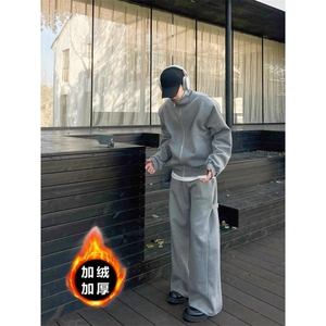 高级感重磅结构卫裤男秋冬美式高街KA730常规P39-加绒P43图片