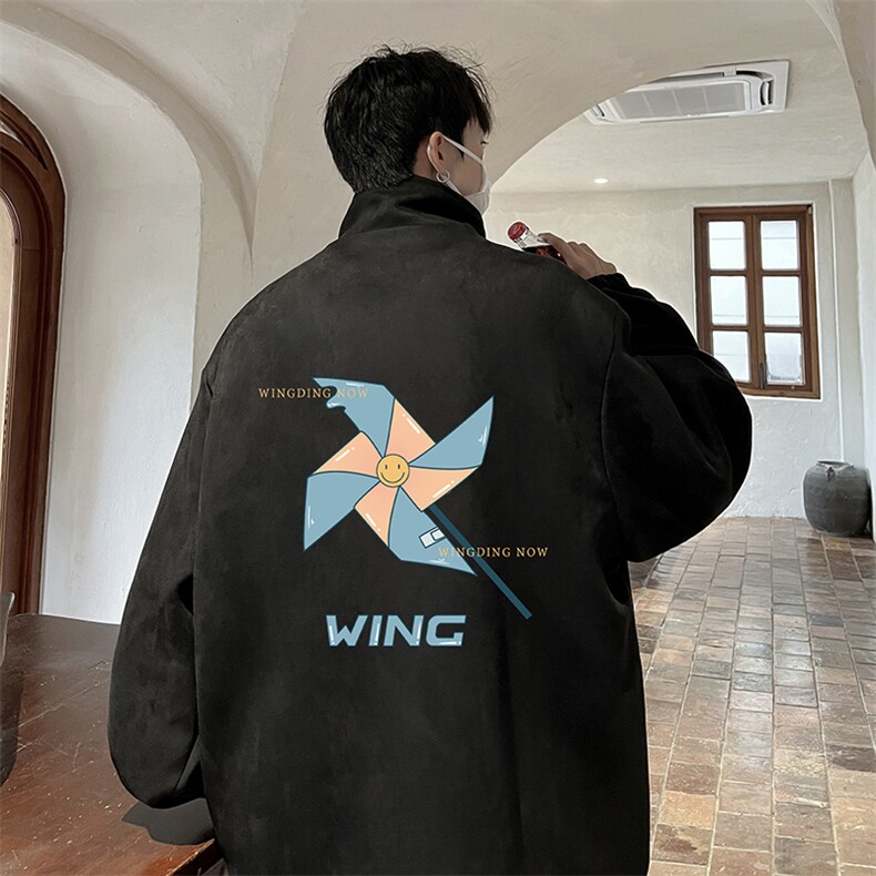 麂皮绒夹克男大码立领褂子外套JK85112-P68加绒款-P78,男装夹克,电商A040