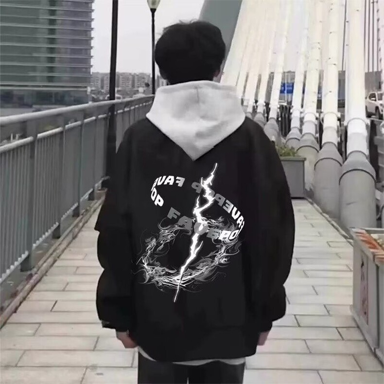港风2025春秋痞帅外套男ins高街潮牌日系原宿风韩版潮流宽松夹克,男装夹克,星座506A