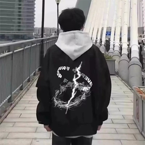 港风2025春秋痞帅外套男ins高街潮牌日系原宿风韩版潮流宽松夹克图片