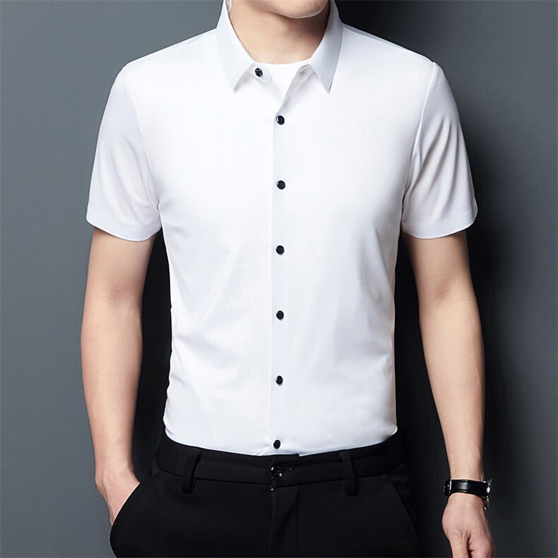 BSS9048男士2023年夏季新款百搭衬衫男短袖商务休闲衬衣男装P58，男装衬衫，电商B360