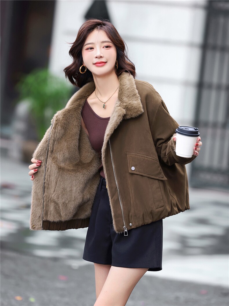 休闲时尚高端气质加绒加厚棉衣棉服2025年新款,女装棉衣/棉服,玛其路