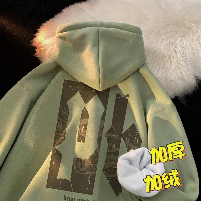 加绒加厚连帽卫衣情侣潮牌A390P60控88,男装卫衣,电商A309