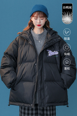 白鸭绒中性风22冬潮流印花加厚连帽羽绒服YR133P225控298，男装羽绒服，A247A