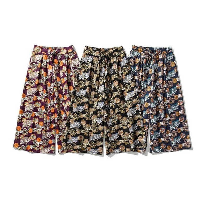 白底平铺图 春夏风直筒裤阔腿裤潮新中式裙裤汉服 K252/P70图片