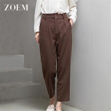 气质烟管裤女2021冬新款高腰直筒休闲裤百搭C214X258，女装休闲裤，佐慕