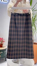 秋款格子中裙smL，其它，秀禾
