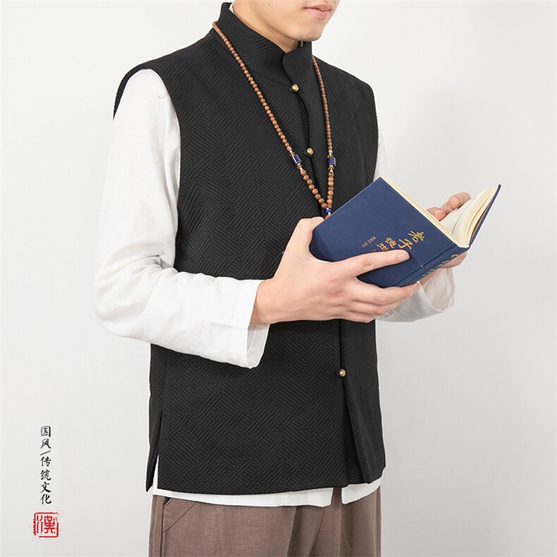 风男装立领中式男士马甲MJ60P80,男装背心/马甲,钱塘802