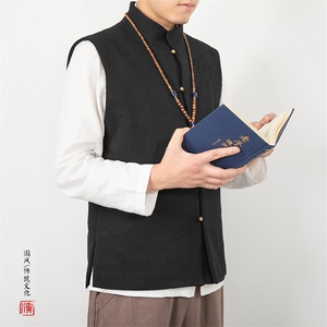 风男装立领中式男士马甲MJ60P80图片