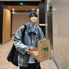 男装牛仔外套2026秋季机车字母印花男生翻领夹克XZ514-2-N92-P88，男装工装外套，星座514-2(原B239)