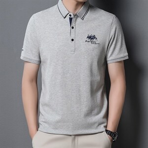 短袖T恤男夏季新款翻领商务中年男士POLO保罗衫休闲时尚男装半袖图片