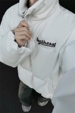 男装2026冬装宽松绣花PU皮棉衣港风大码棉服面包服外套S367-P128，男装棉衣，电商A233-1