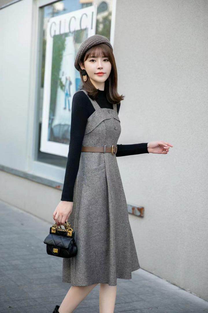 [现货]秋冬两件套连衣裙，两色，四个尺码，女装连衣裙，依柏璐