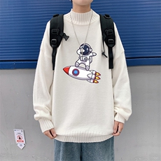 M18158-P45加绒款-P65半高领毛衣男士大码针织衫男毛线衣男，男装针织衫/毛衣，电商A040